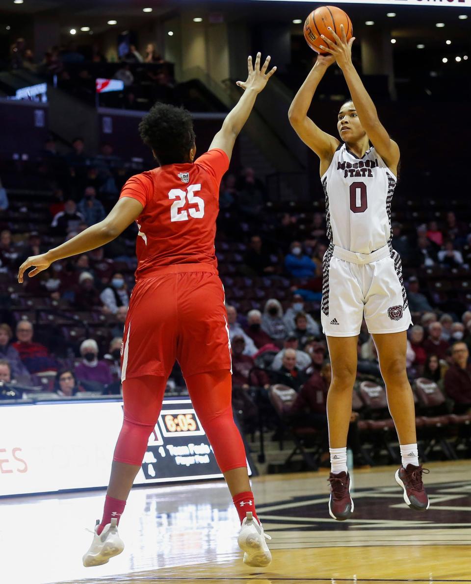 Abi Jackson, of Missouri State, during the Lady Bears 66-46 win over Bradley at JQH Arena on Thursday, Jan. 20, 2022.