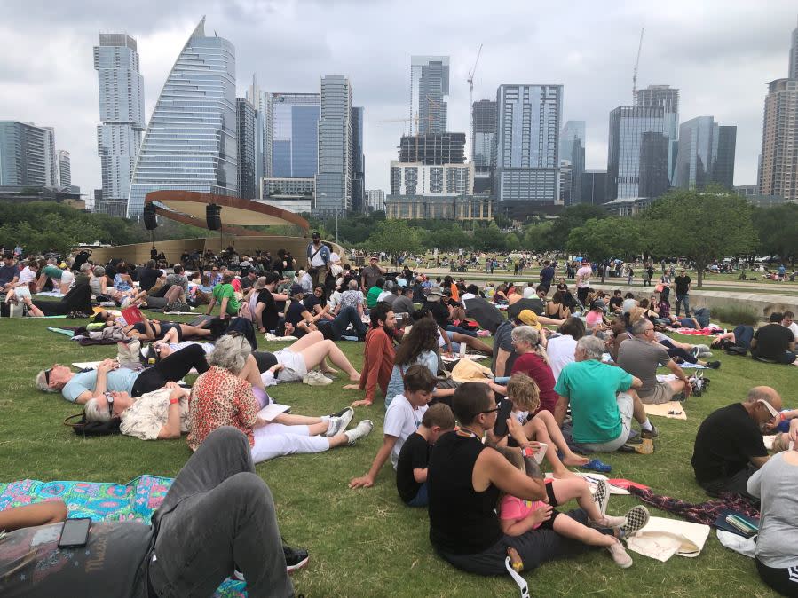 Total eclipse watch party at the Long Center in Austin on April 8. (KXAN Photo/Ed Zavala)