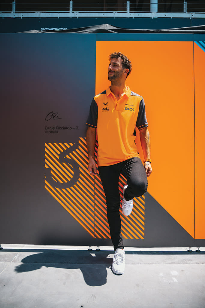 Daniel Ricciardo in K-Swiss sneakers. - Credit: Courtesy of McLaren Racing