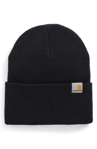Keep it simple yet structured with this <a href="https://shop.nordstrom.com/s/carhartt-work-in-progress-playoff-beanie/4695986?origin=category-personalizedsort&amp;fashioncolor=DARK%20NAVY" target="_blank">durable 9-gauge stretch-knit cap</a>&nbsp;with versatile wearability to slouch back or ride lower on the forehead.