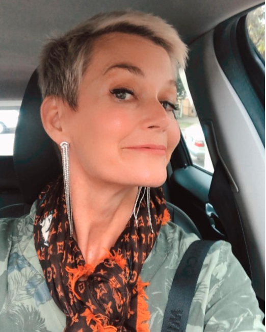 Jessica Rowe in her car