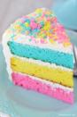 <p>All spring colors accounted for.</p><p>Get the recipe from <a href="http://www.thegunnysack.com/easter-cake-recipe/" rel="nofollow noopener" target="_blank" data-ylk="slk:The Gunny Sack;elm:context_link;itc:0;sec:content-canvas" class="link ">The Gunny Sack</a>.</p>