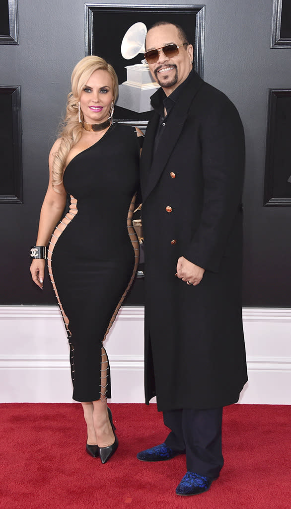 <p>Coco Austin and Ice-T attend the 60th Annual Grammy Awards at Madison Square Garden in New York on Jan. 28, 2018. (Photo: John Shearer/Getty Images) </p>