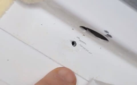 The hole found in the ISS had been drilled  - Credit: Nasa