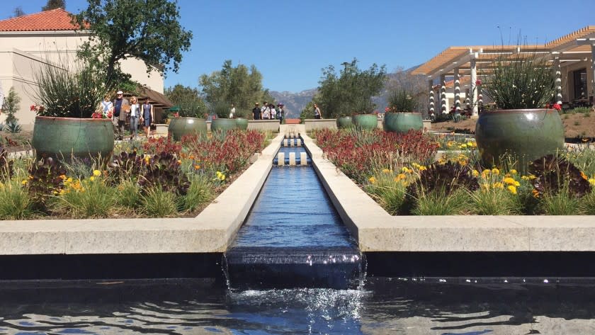 The Huntington Library, Art Collections and Botanical Gardens has cut the amount of lawn on its property in half and planted its new Koblik Education and Visitor Center, above, with California natives and dry-climate plants in order to combat the California drought.