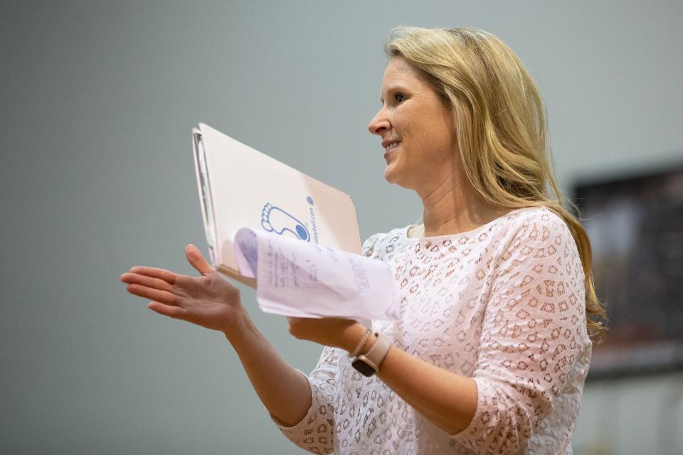 Chiles head coach Kaitlin Jahn coaches the Timberwolves from the bench during a match against Lincoln on Tuesday, Sept. 19, 2023.