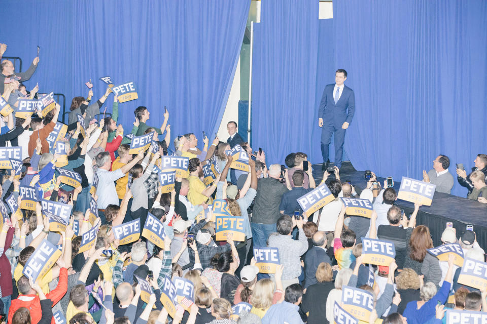 Supporters at Buttigieg's rally in Nashua on Feb. 11. | M. Scott Brauer for TIME