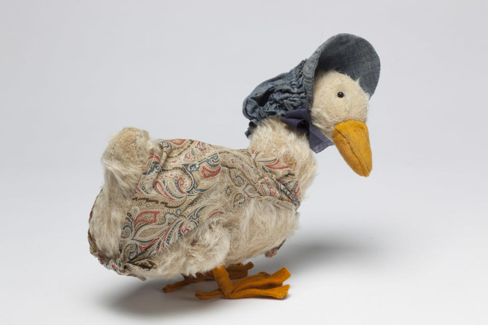 Jemima Puddle-Duck made by J K Farnell & Co Ltd in England around 1925 (Courtesy of Frederick Warne & Co/PA)