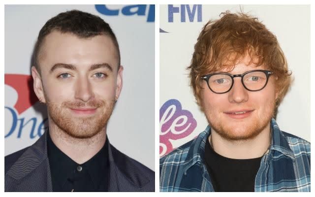 Both Sam Smith and Ed Sheeran have said they'd be happy to play for the newlyweds. Photo: Getty