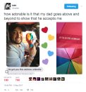 <p><span><span>“Nev” compartió el emocionante intercambio de texto entre ella y la pareja de su padre, que le contó sobre el regalo por un chat, a través de Twitter. La publicación, rápidamente, empezó a generar comentarios, ‘Me gusta’ y fue compartido miles de veces en la red social. Foto:Twitter.com/nvstlo</span><br></span> </p>