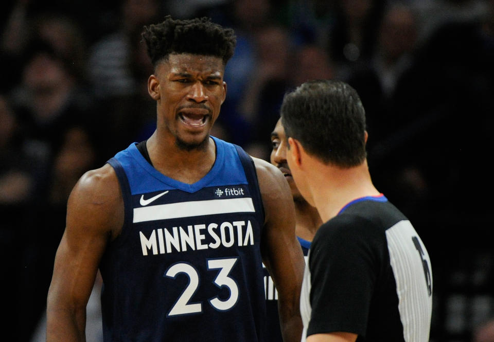 Jimmy Butler has requested a trade away from the Minnesota Timberwolves. (Getty)