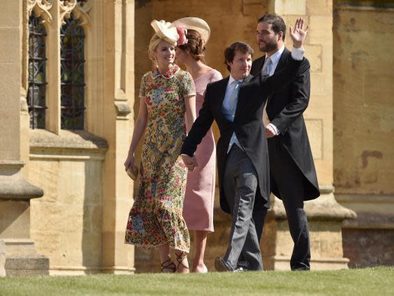 James Blunt attending the wedding of Prince Harry and Meghan Markle with his wife, Sofia Wellesley (EPA)