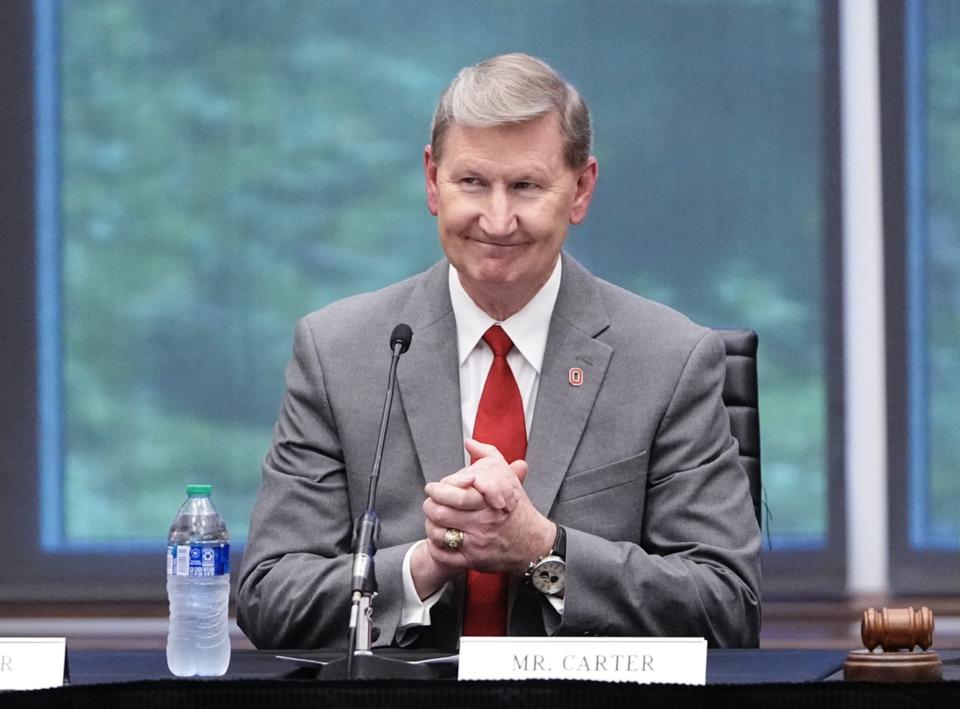 Aug 22, 2023; Columbus, Ohio, USA; Walter "Ted" Carter , Jr., was named president of Ohio State University on Tuesday. Carter, who currently serves as president of the University of Nebraska system, will start his new post at Ohio State on Jan. 1.