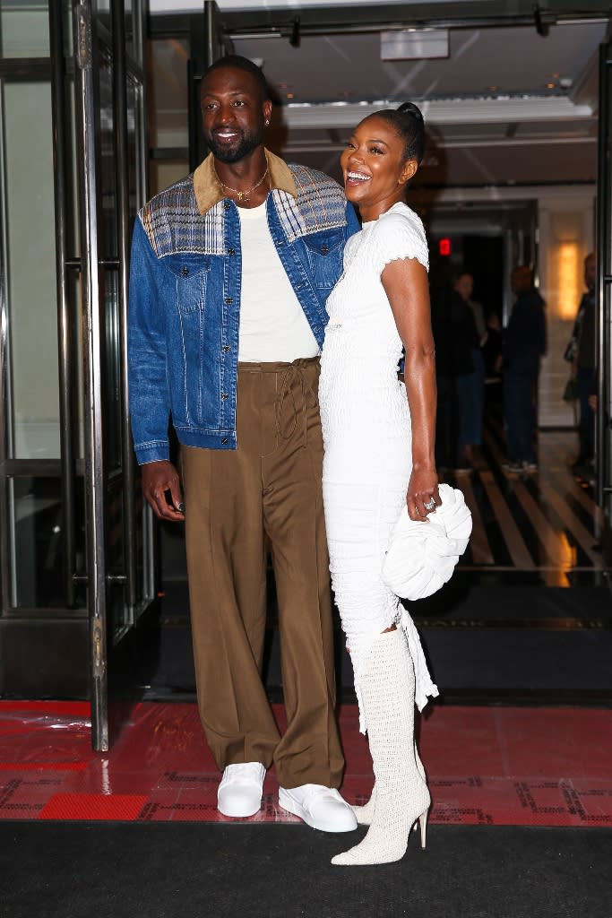 Gabrielle Union and Dwyane Wade head to dinner in New York City on April 30, 2022. - Credit: ZapatA/MEGA