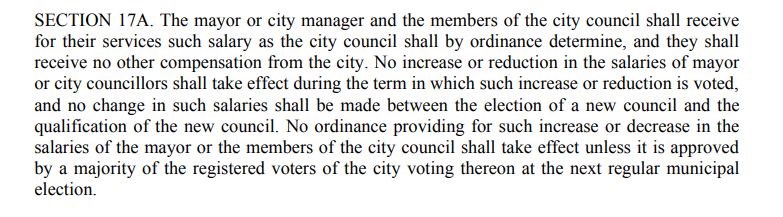 Section 17A of Quincy's City Charter.