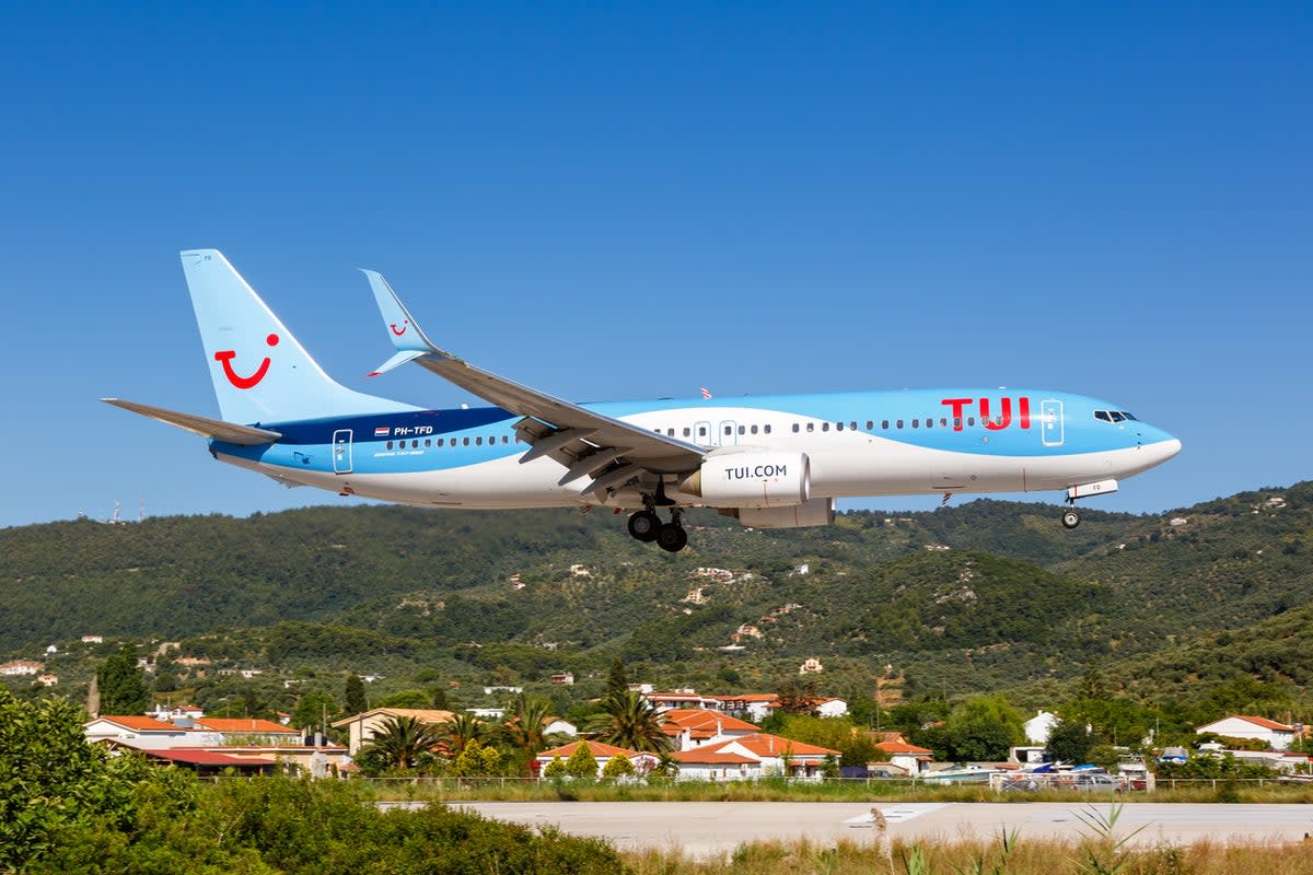 A Tui plane lands in Skiathos, Greece (Getty Images)