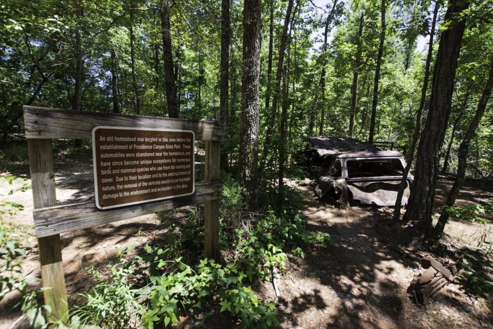 Abandoned cars in Providence Canyon State Park