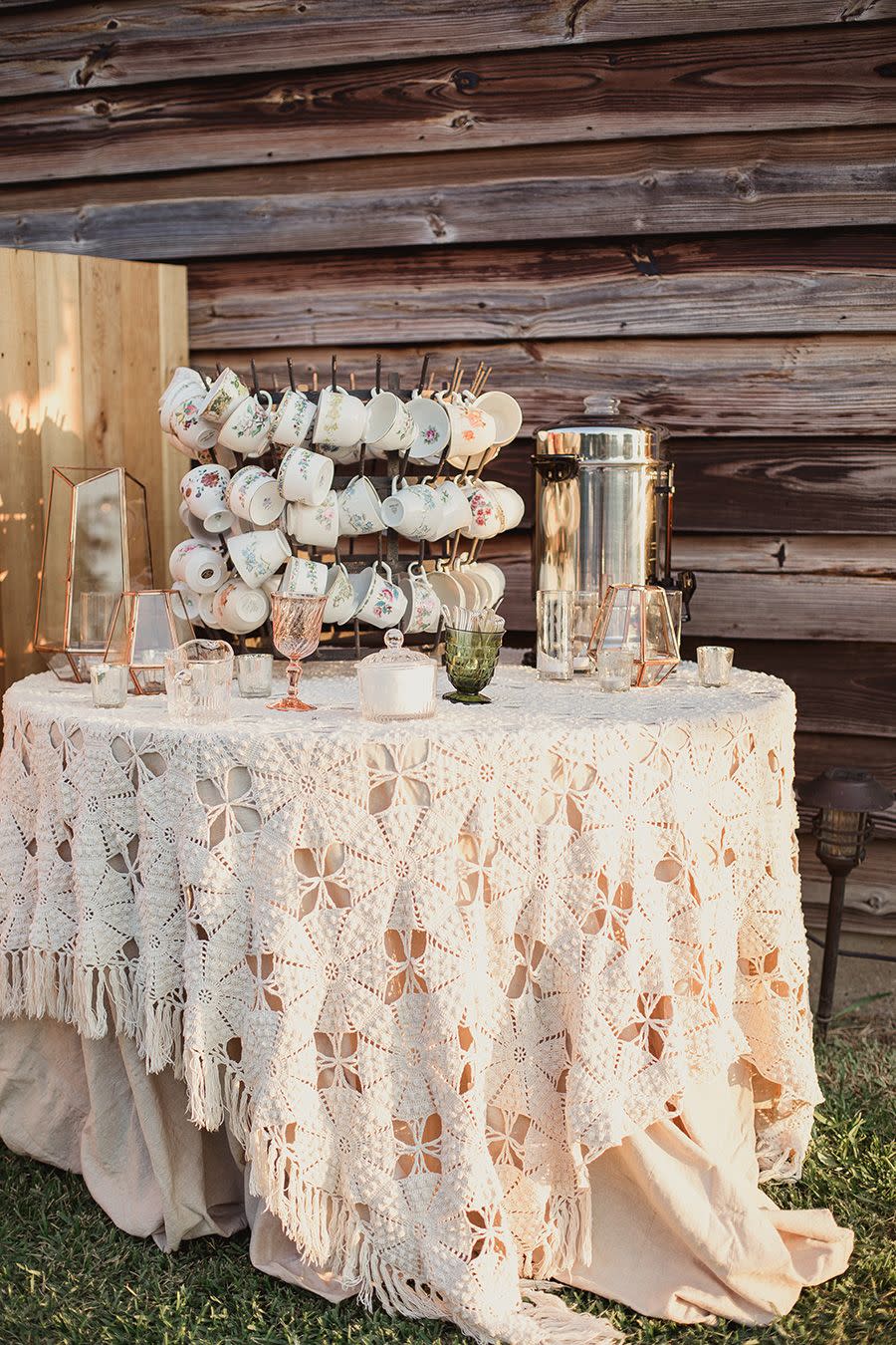 tea and coffee station outdoor wedding