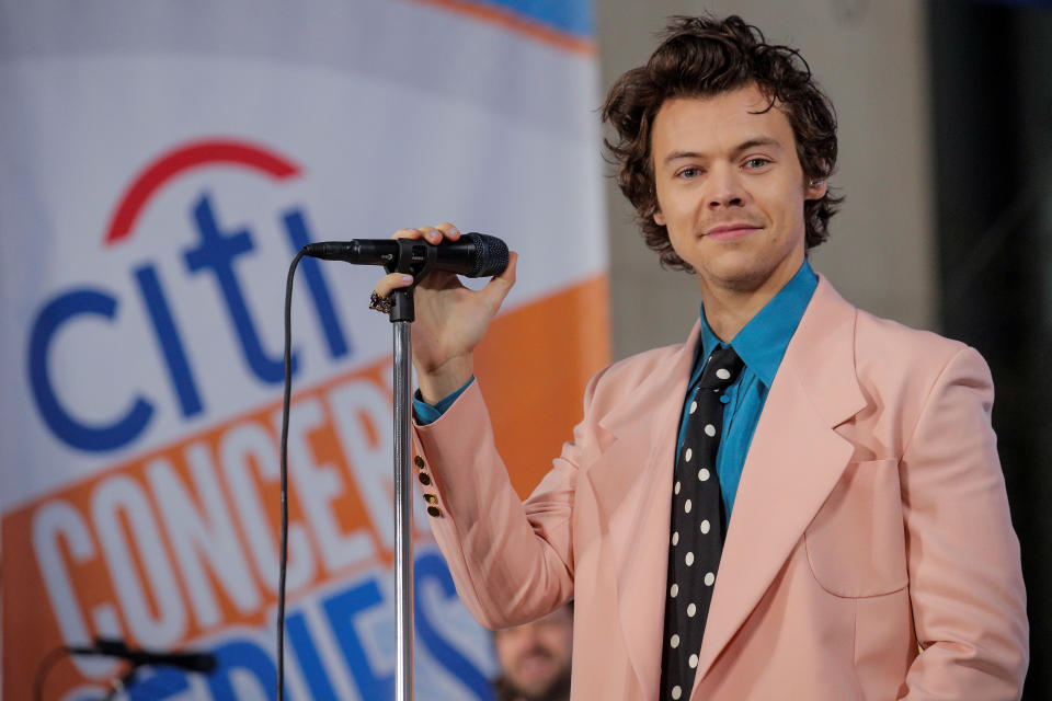 Singer Harry Styles performs on NBC's 'Today' show in New York City, U.S., February 26, 2020. REUTERS/Brendan McDermid