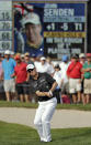 John Senden, of Australia, chips in on the 16th hole during the final round of the Valspar Championship golf tournament at Innisbrook, Sunday, March 16, 2014, in Palm Harbor, Fla. Senden went on to win the tournament. (AP Photo/Chris O'Meara)