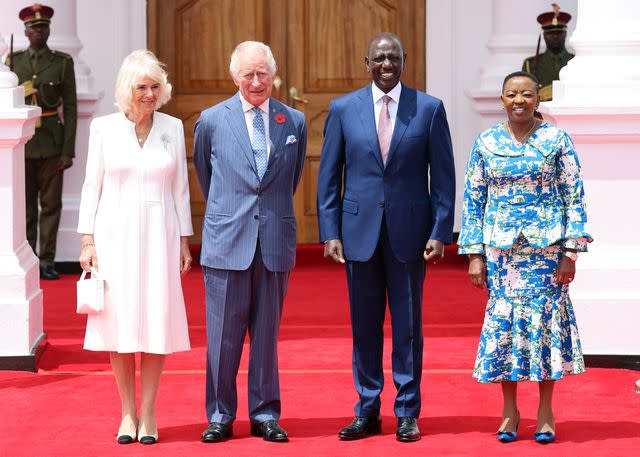 <p>Chris Jackson/Getty</p> Queen Camilla, King Charles, President William Ruto and First Lady Rachel Ruto on Oct. 31, 2023