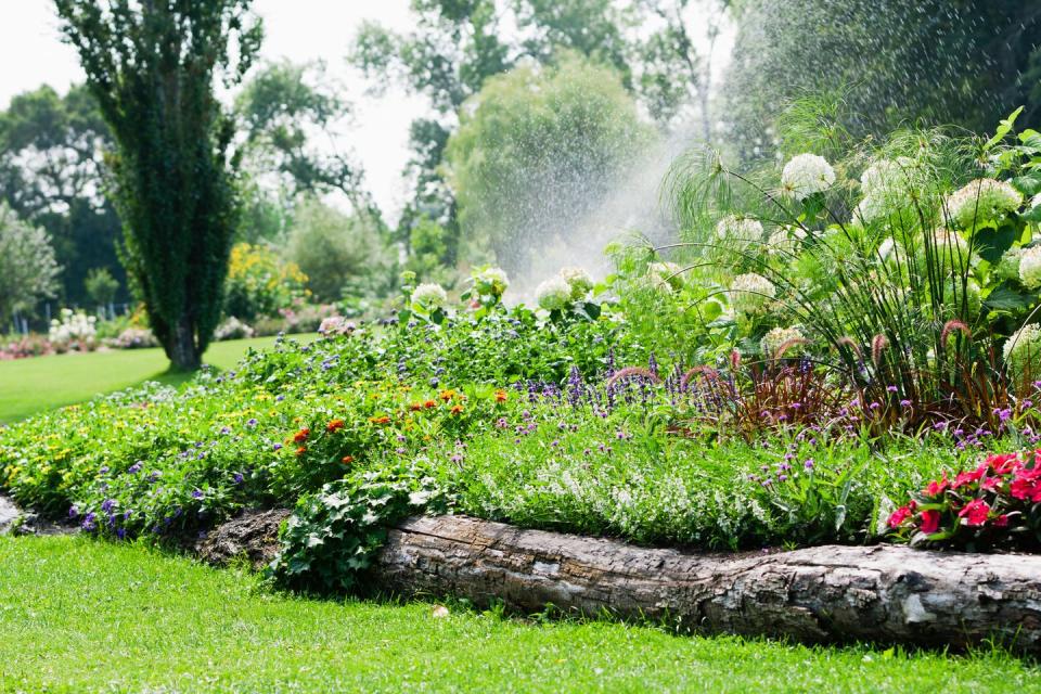 natural log bed edging