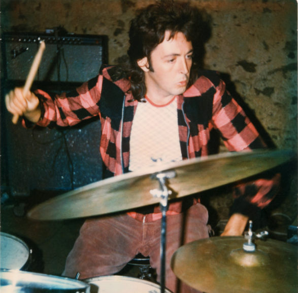 Paul McCartney on the drums: Paul McCartney (Photo by Linda McCartney)