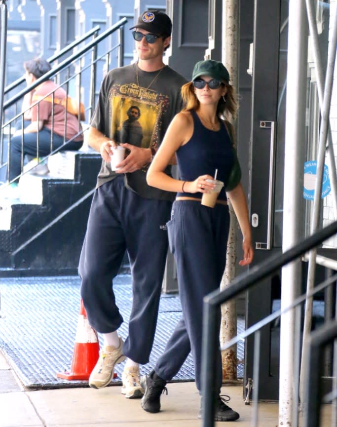 Kaia Gerber and Jacob Elordi in NYC. - Credit: AbacaPress / SplashNews.com