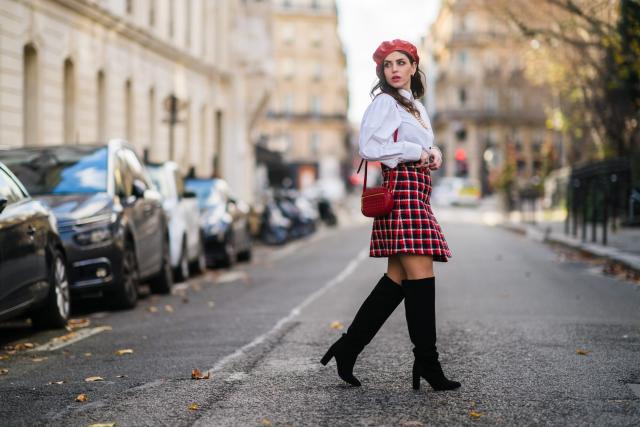 Plaid skirt outfit