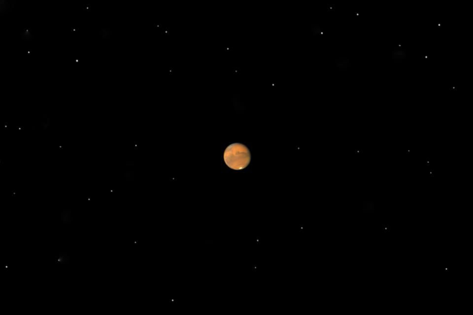 A view of Mars from a telescope