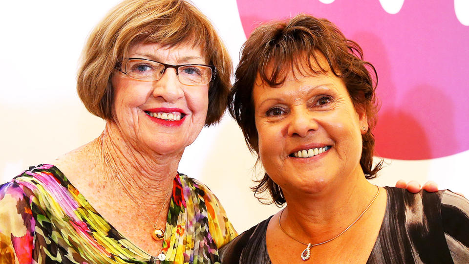 Margaret Court and Evonne Goolagong-Cawley, pictured here at Wimbledon in 2013.