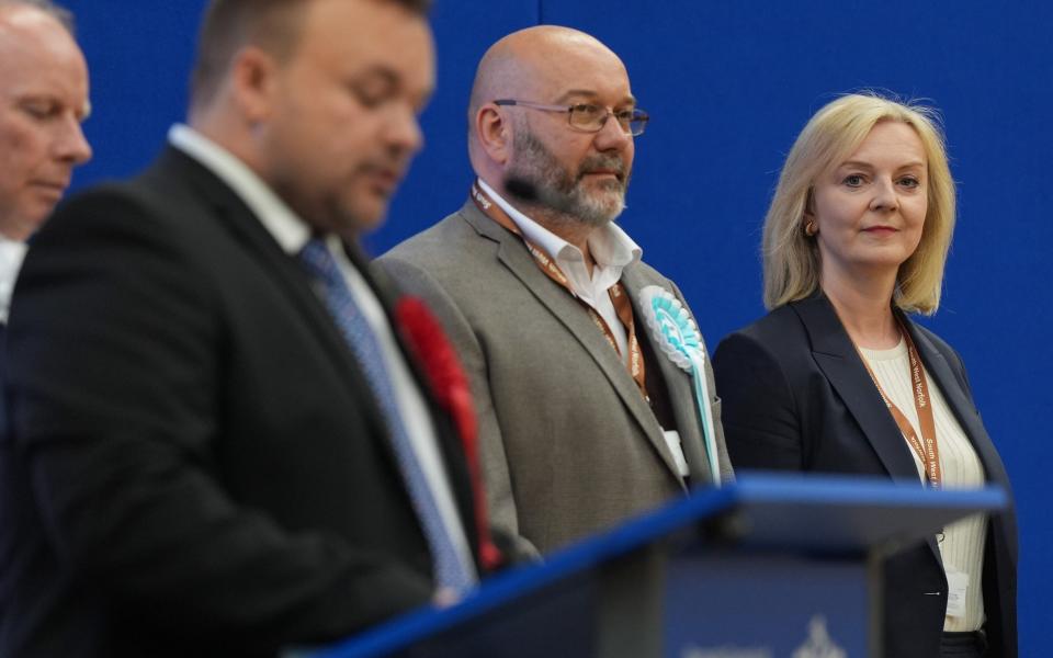 Liz Truss at Lynnsport, leisure centre in Kings Lynn after she lost her seat