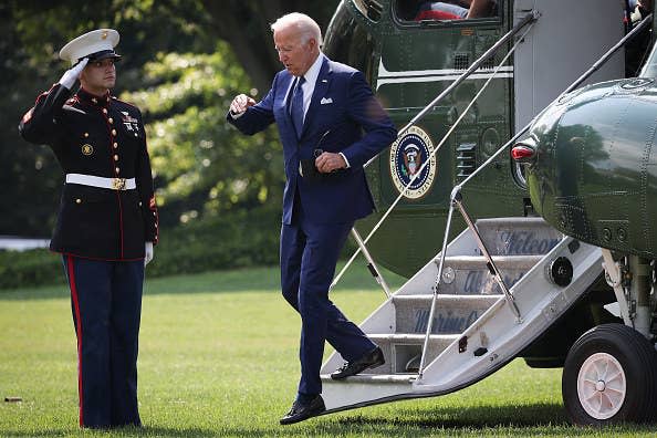 Biden stepping off Air Force One