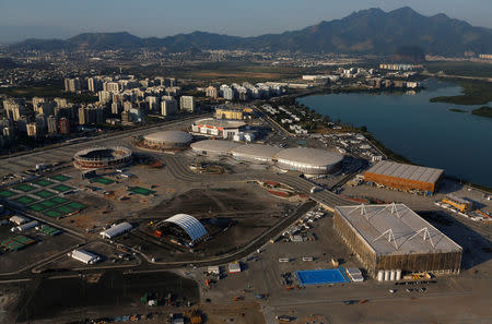 An aerial view of the 2016 Rio Olympics Park in Rio de Janeiro, Brazil, April 25, 2016. REUTERS/Ricardo Moraes