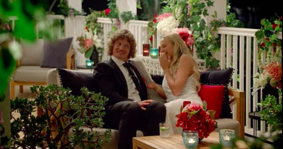 Cass seemed slightly embarrassed by her romantic poem, but Nick appeared to be impressed. Source: Channel Ten