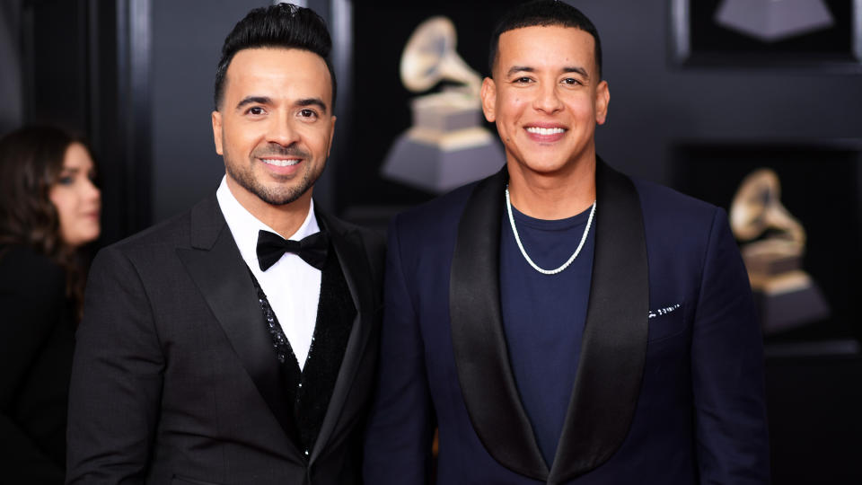 Luis Fonsi and Daddy Yankee at the 2018 Grammy Awards. (Photo: Dimitrios Kambouris/Getty Images for NARAS)