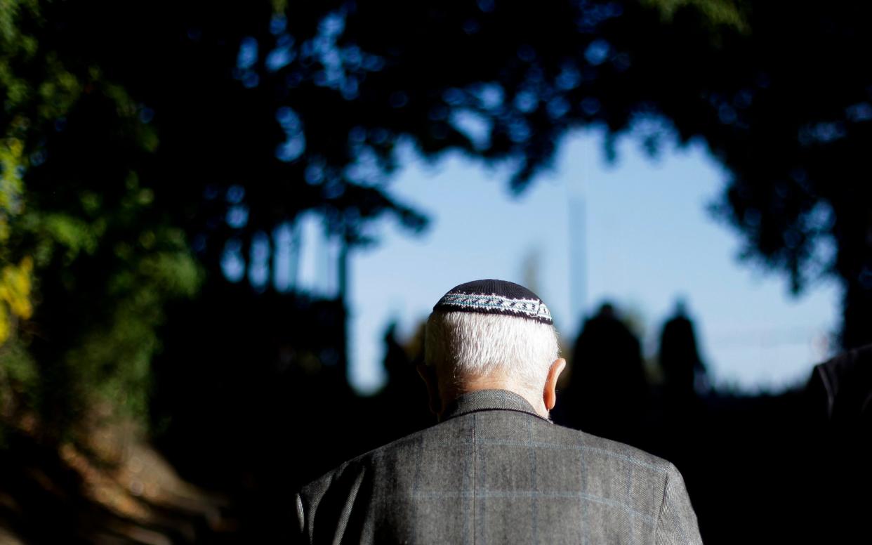 The warning comes after a videoed attack last week in central Berlin, in which two men wearing kippahs were set upon and whipped with a belt - AP