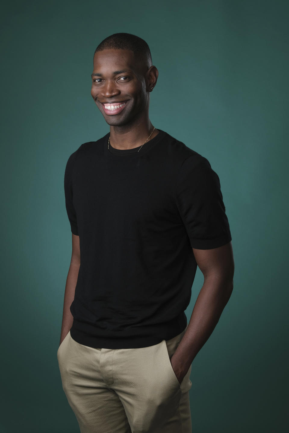 Tarell Alvin McCraney, creator/executive producer of the OWN series "David Makes Man," poses for a portrait during the 2019 Television Critics Association Summer Press Tour at the Beverly Hilton, Friday, July 26, 2019, in Beverly Hills, Calif. (Photo by Chris Pizzello/Invision/AP)