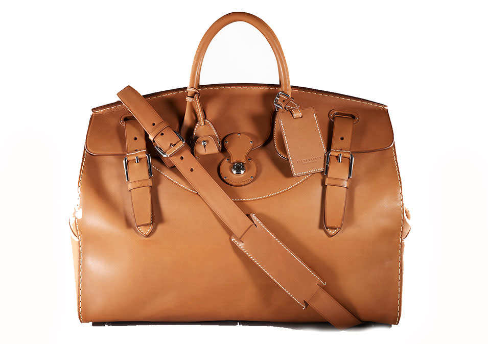 <p>Ralph Lauren Cooper Bag in RL Gold, $5,950, <a rel="nofollow noopener" href="http://www.ralphlauren.com/product/index.jsp?productId=11838057&cp=51960806.46097586&ab=rd_shoesaccessories&ab=tn_nodivision_cs_bags&parentPage=family" target="_blank" data-ylk="slk:ralphlauren.com;elm:context_link;itc:0;sec:content-canvas" class="link ">ralphlauren.com</a></p>