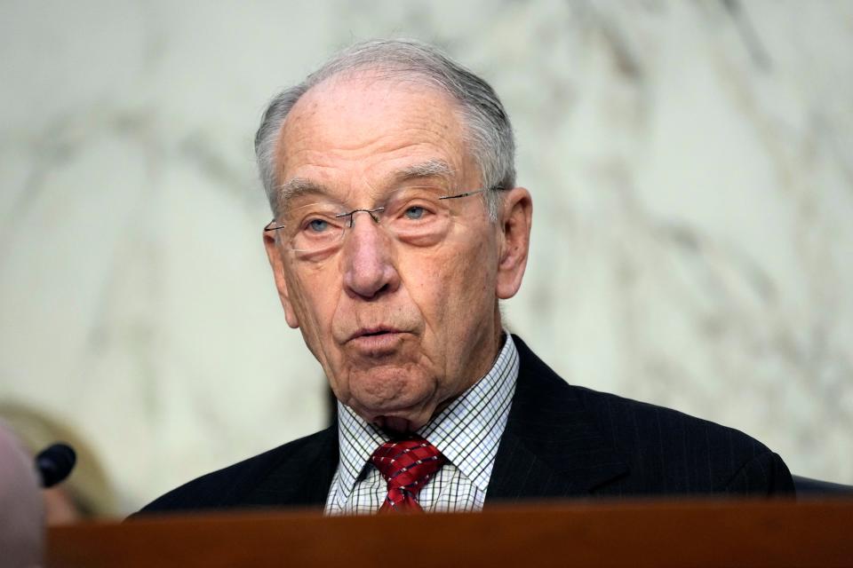 Ranking member Sen. Charles Grassley, R-Iowa, delivers remarks as Supreme Court Associate Justice nominee Ketanji Brown Jackson appears before the Senate Judiciary Committee during her confirmation hearing on March 21, 2022, in Washington.