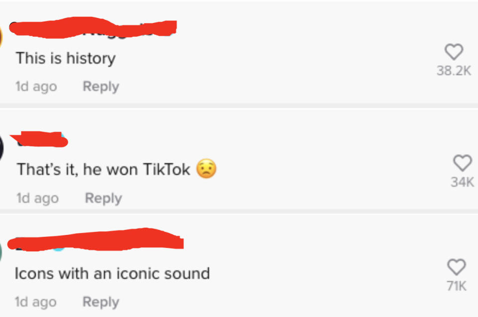 Another person said "This is history"