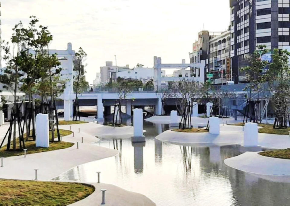 河樂廣場為台南市區最大的親水廣場(圖片來源：台南市政府)