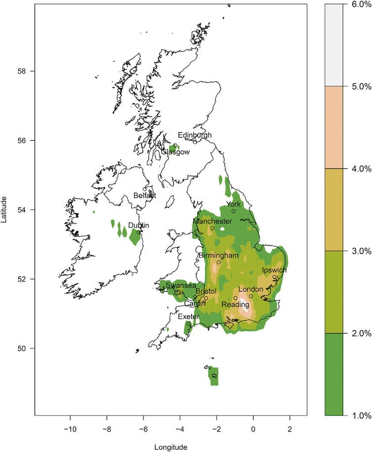 annotated map of UK