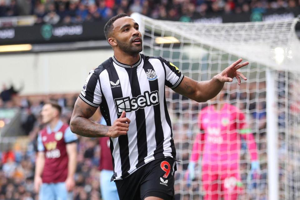 Callum Wilson celebrates after scoring Newcastle United's opening goal in their 4-1 win at Burnley <i>(Image: PA)</i>