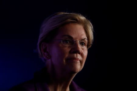 Democratic presidential candidate Massachusetts Sen. Elizabeth Warren attends the SEIU's Unions for All summit in Los Angeles