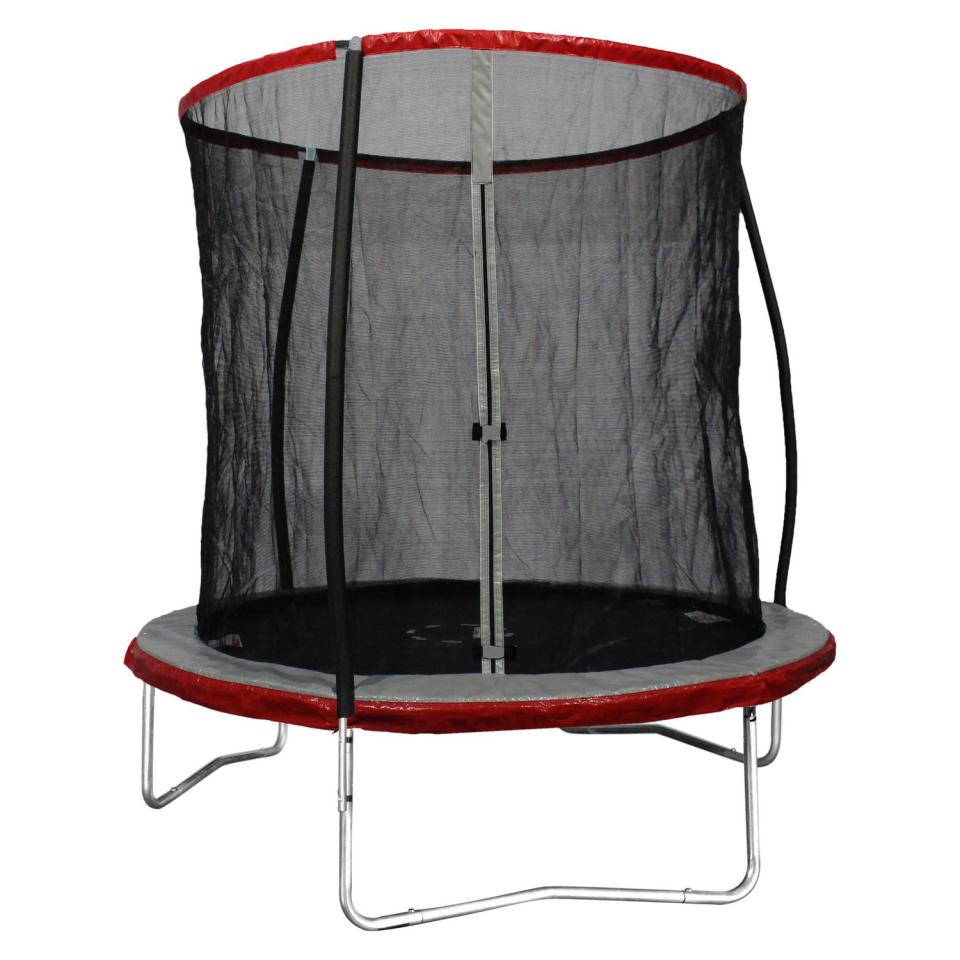 Trainor Sports 8 FT Trampoline and Enclosure Combo. Image via Walmart.