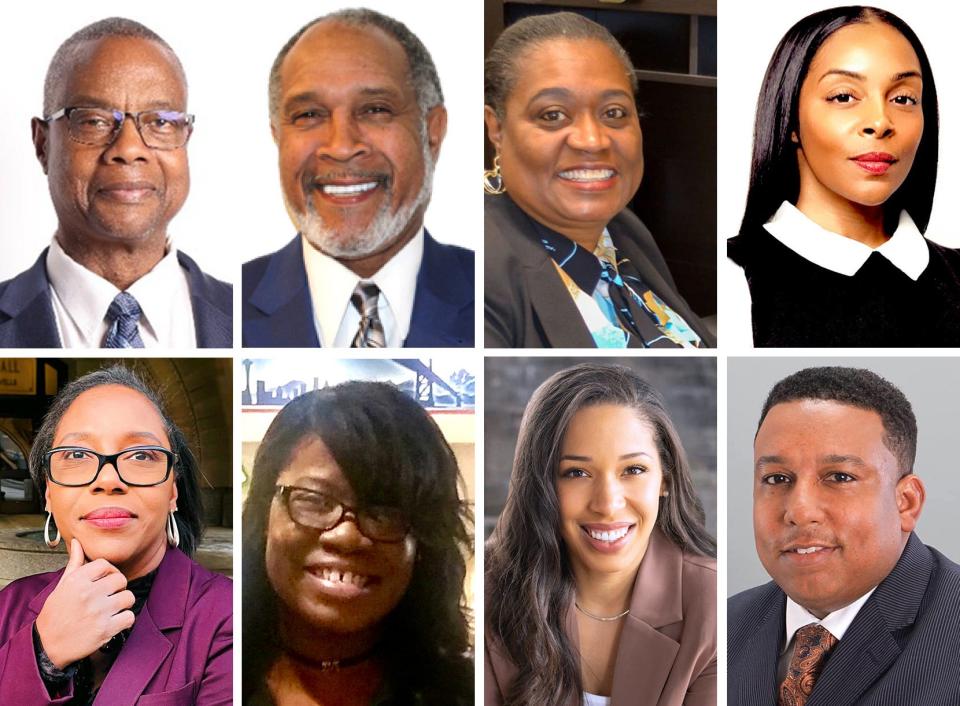 Milwaukee Common Council District 9 candidates, top from left: Odell Ball, Walt Love, Donna Ross, Jasmine Tyler; bottom from left: Larresa Taylor, Cherie Ray, Amber Danyus, Russell Antonio Goodwin Sr.