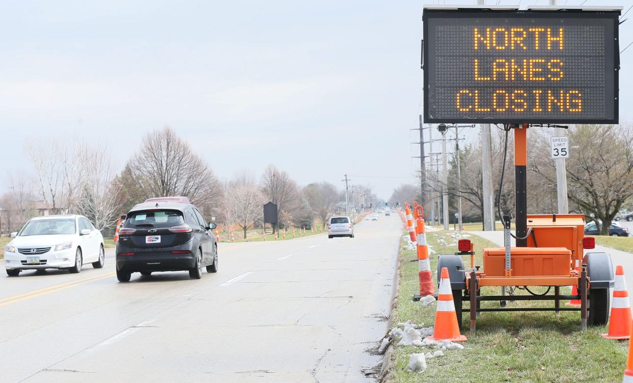 A few lanes of 24th Street in Ames will be closed for the next eight weeks as crews work on rebuilding the road from Stange to Hayes Avenue.