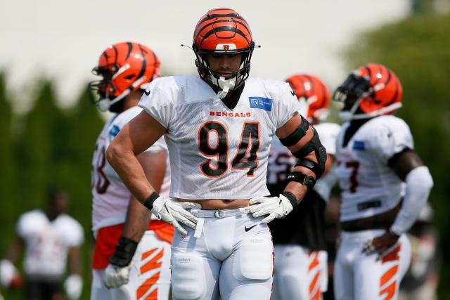 August 22, 2019: Cincinnati Bengals defensive end Sam Hubbard (94) during  NFL football preseason game action between the New York Giants and the Cincinnati  Bengals at Paul Brown Stadium in Cincinnati, OH.