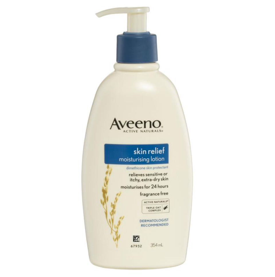 a bottle of Aveeno lotion